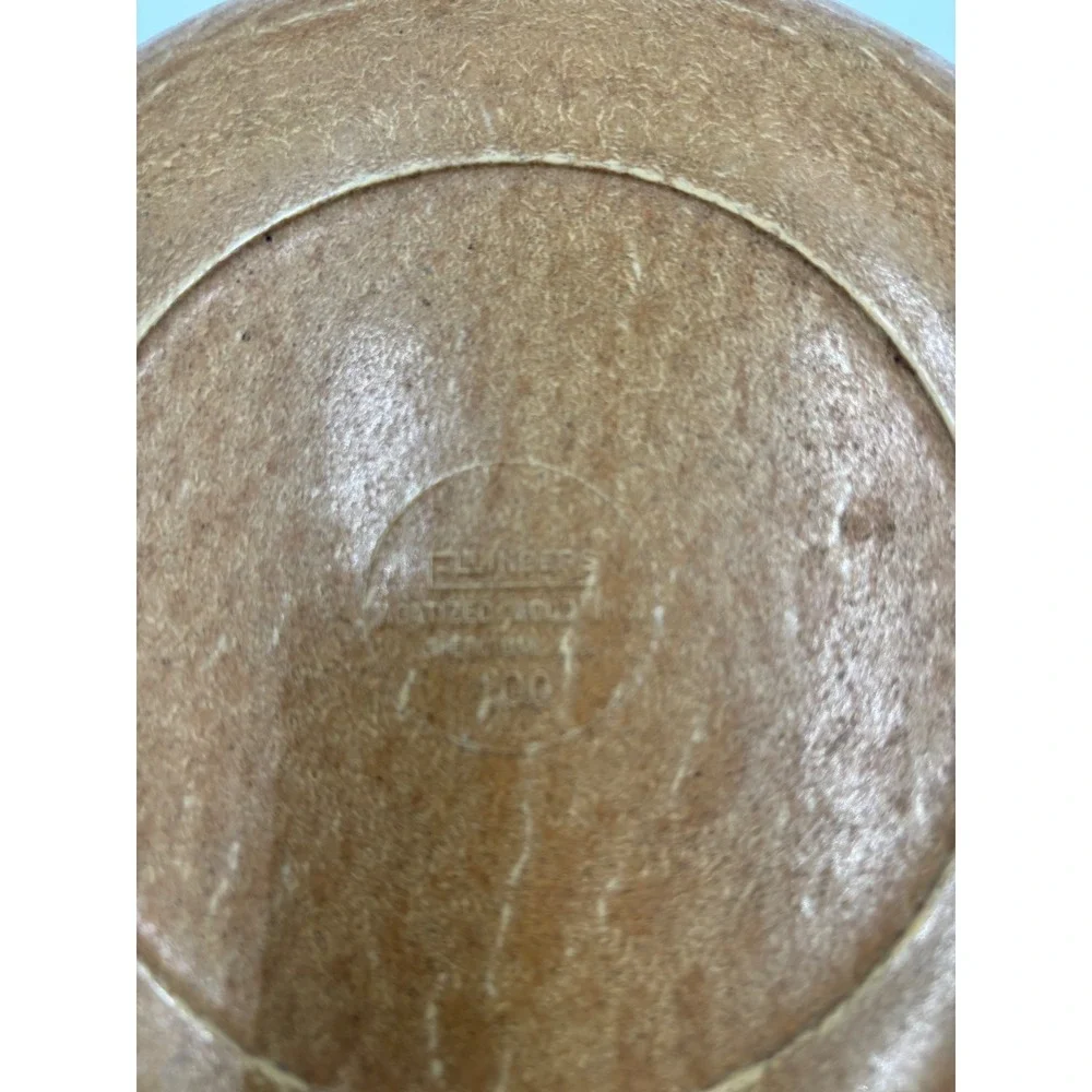 Vintage Ellingers Agatized Wood Serving Bowl 100 Sheboygan WI Mid Century Brown